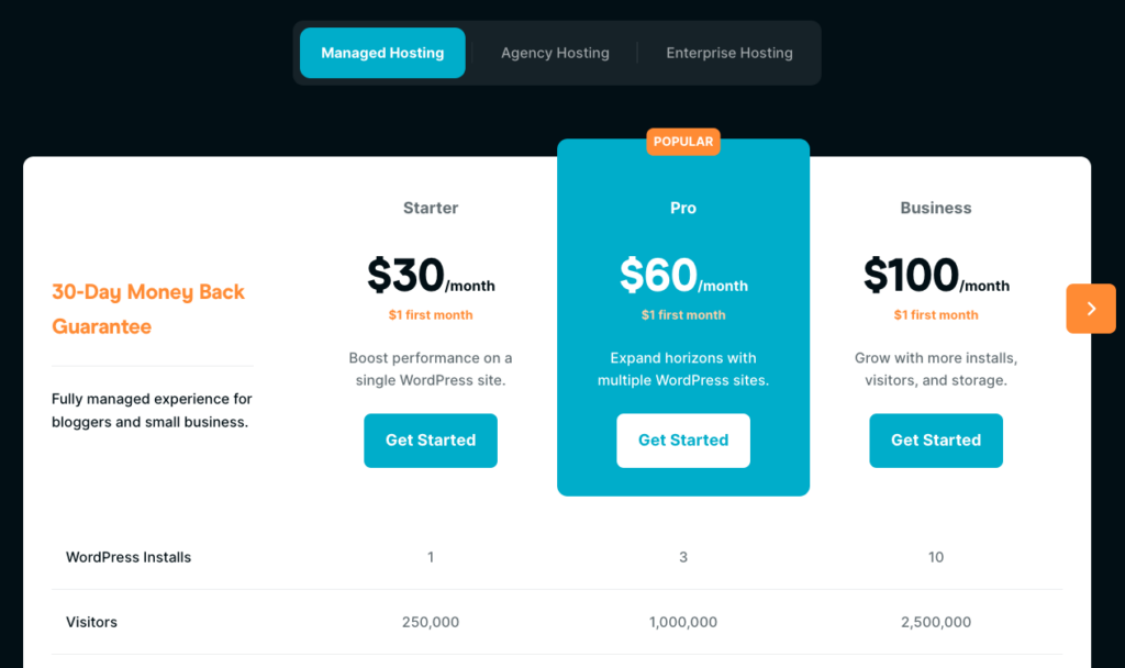 Rocket.net hosting plans